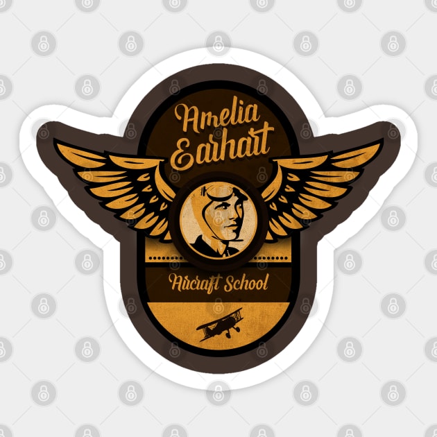 Amelia Earhart Aircraft School Sticker by CTShirts